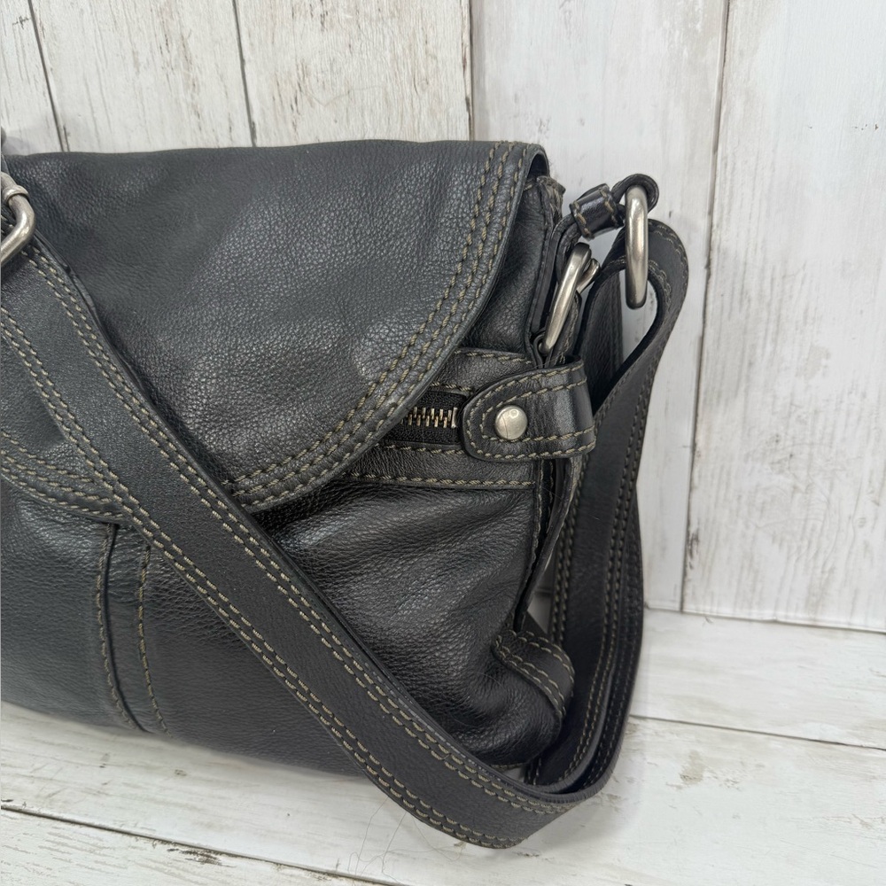 VTG Fossil Fifty Four Classic Black Pebbled Leather Crossbody Bag Durable 90s - Picture 12 of 16